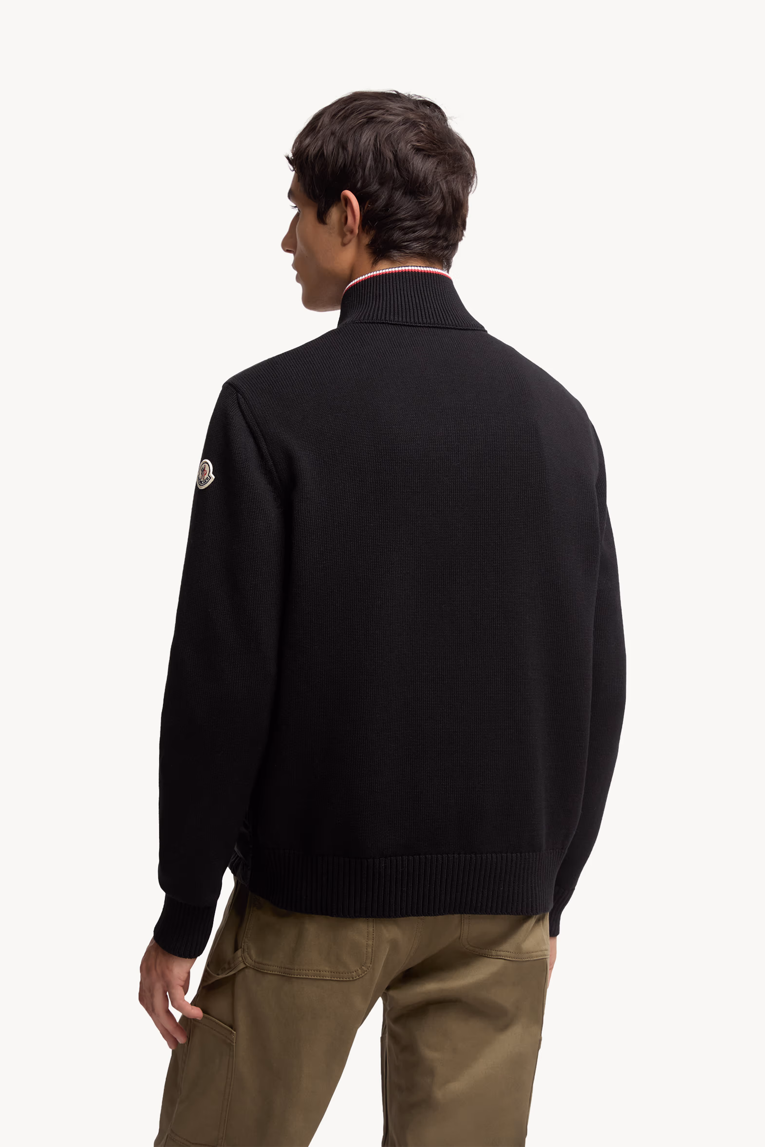Cardigan zippé en coton matelassé Hommes Noir Moncler 5